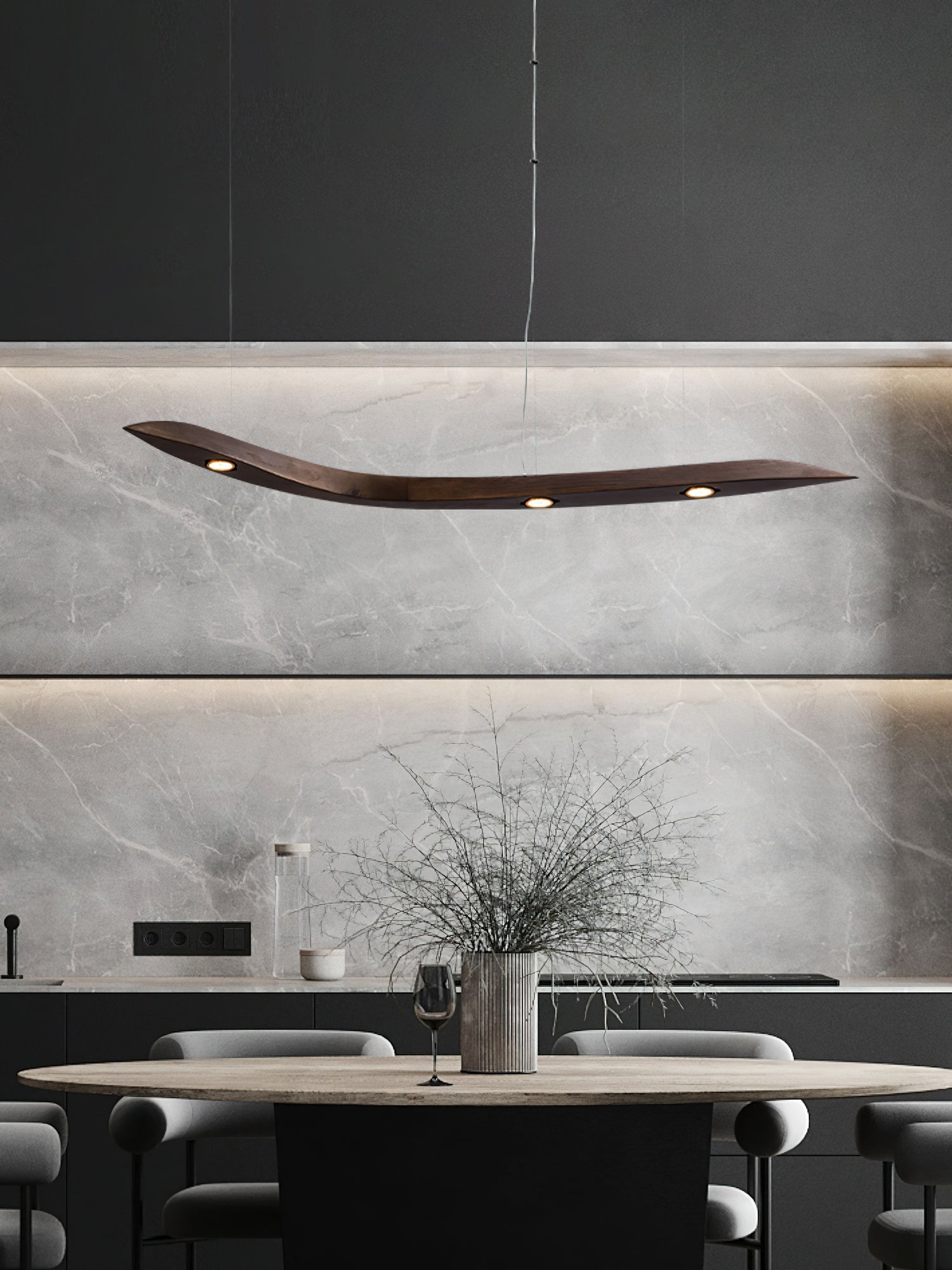 Flow Suspension Minimaliste en Bois