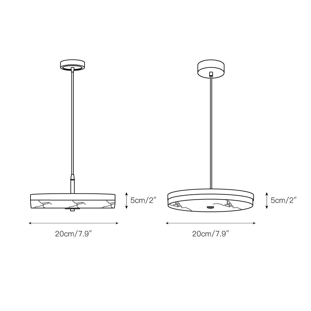 Utalion Suspension Métal Albâtre Minimaliste Moderne