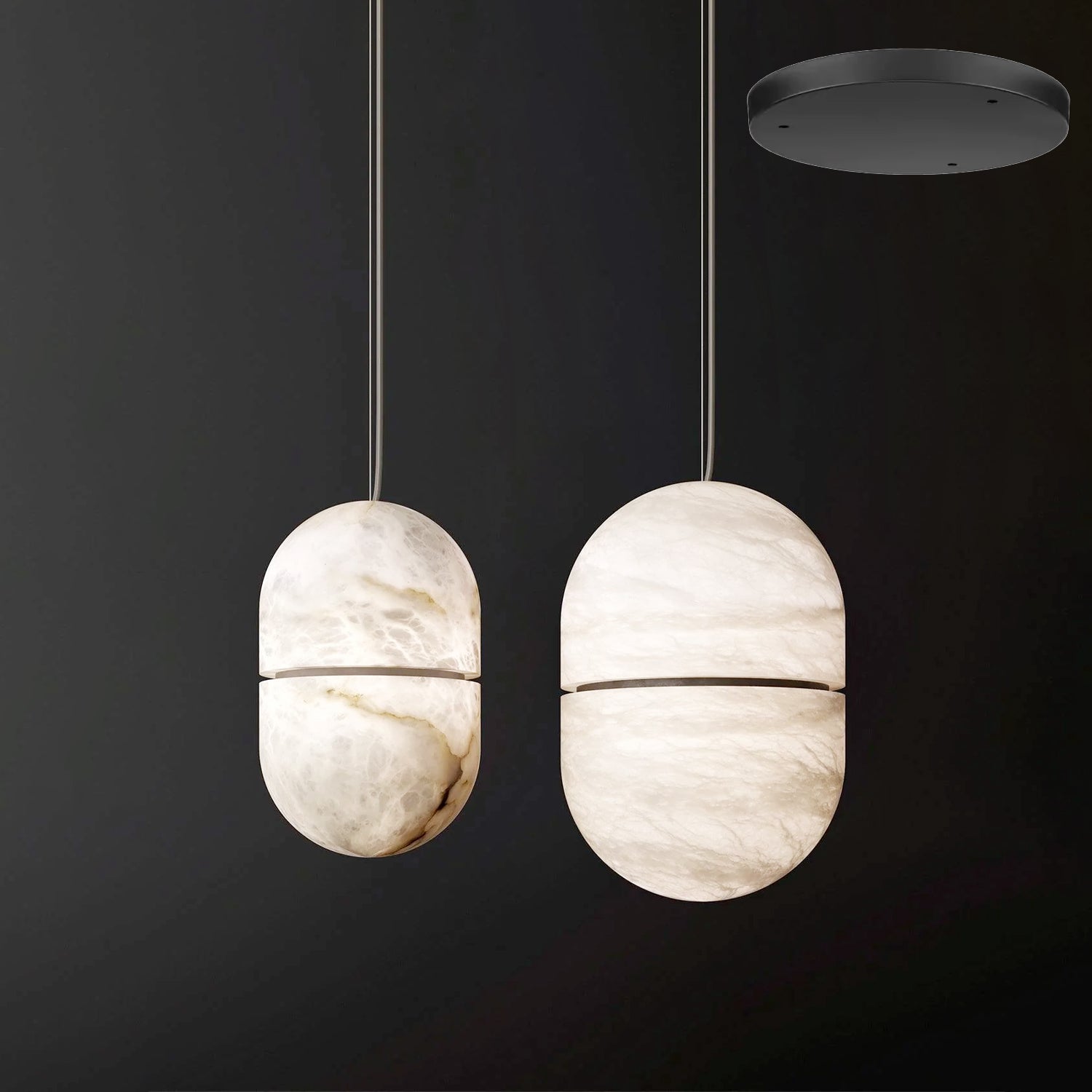 Strata Albâtre Pendentif Lumière Capsule-Forme