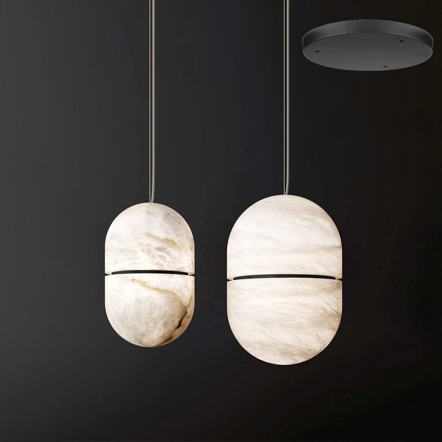 Strata Albâtre Pendentif Lumière Capsule-Forme