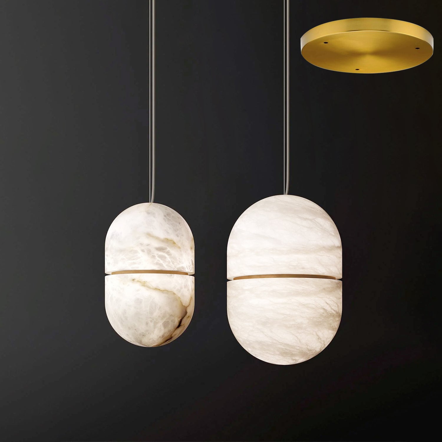 Strata Albâtre Pendentif Lumière Capsule-Forme