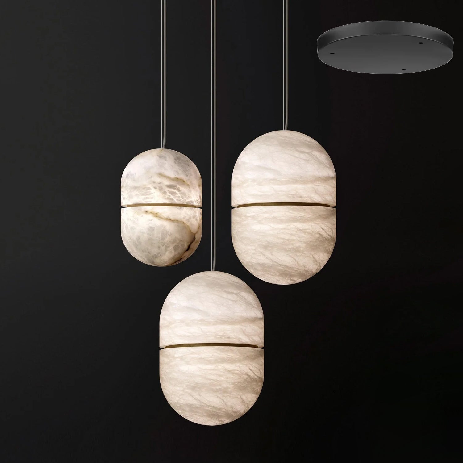 Strata Albâtre Pendentif Lumière Capsule-Forme