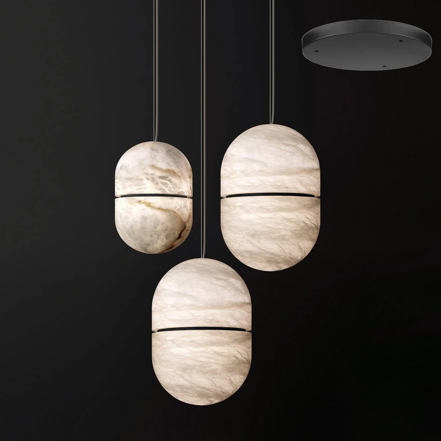 Strata Albâtre Pendentif Lumière Capsule-Forme