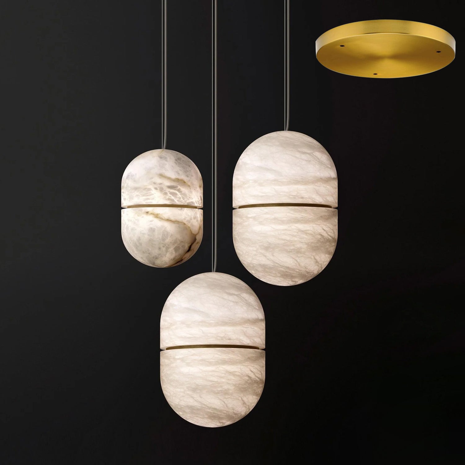 Strata Albâtre Pendentif Lumière Capsule-Forme