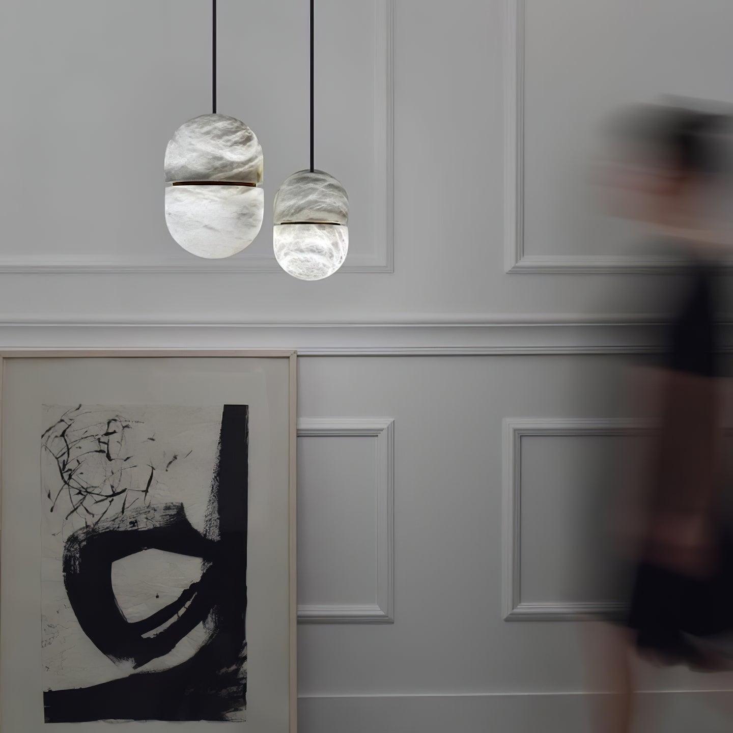 Strata Albâtre Pendentif Lumière Capsule-Forme