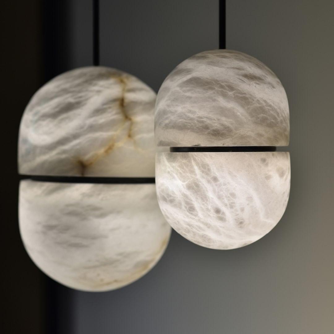 Strata Albâtre Pendentif Lumière Capsule-Forme