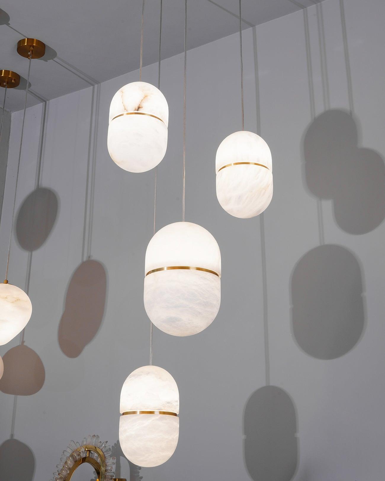 Strata Albâtre Pendentif Lumière Capsule-Forme