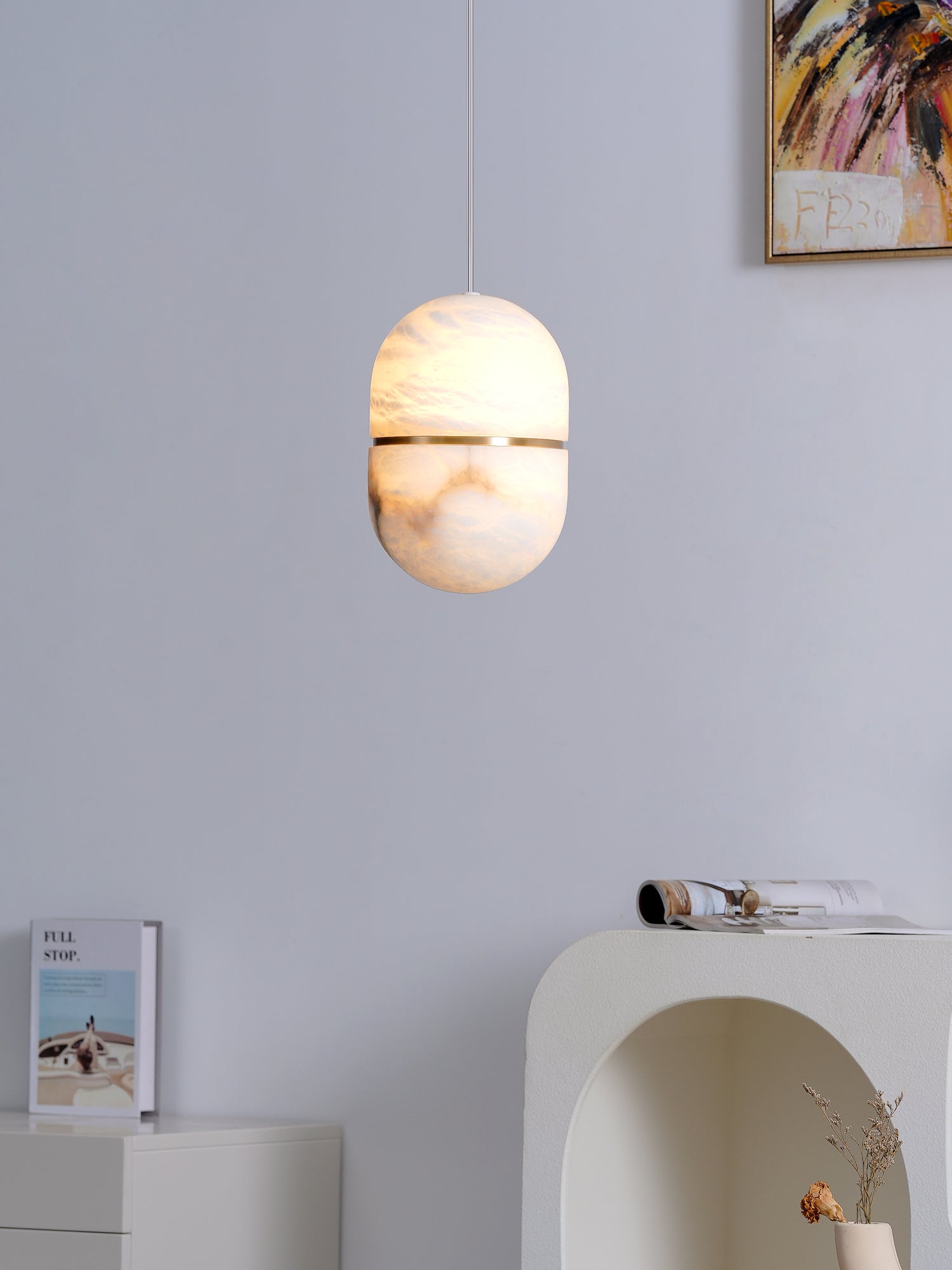 Strata Albâtre Pendentif Lumière Capsule-Forme
