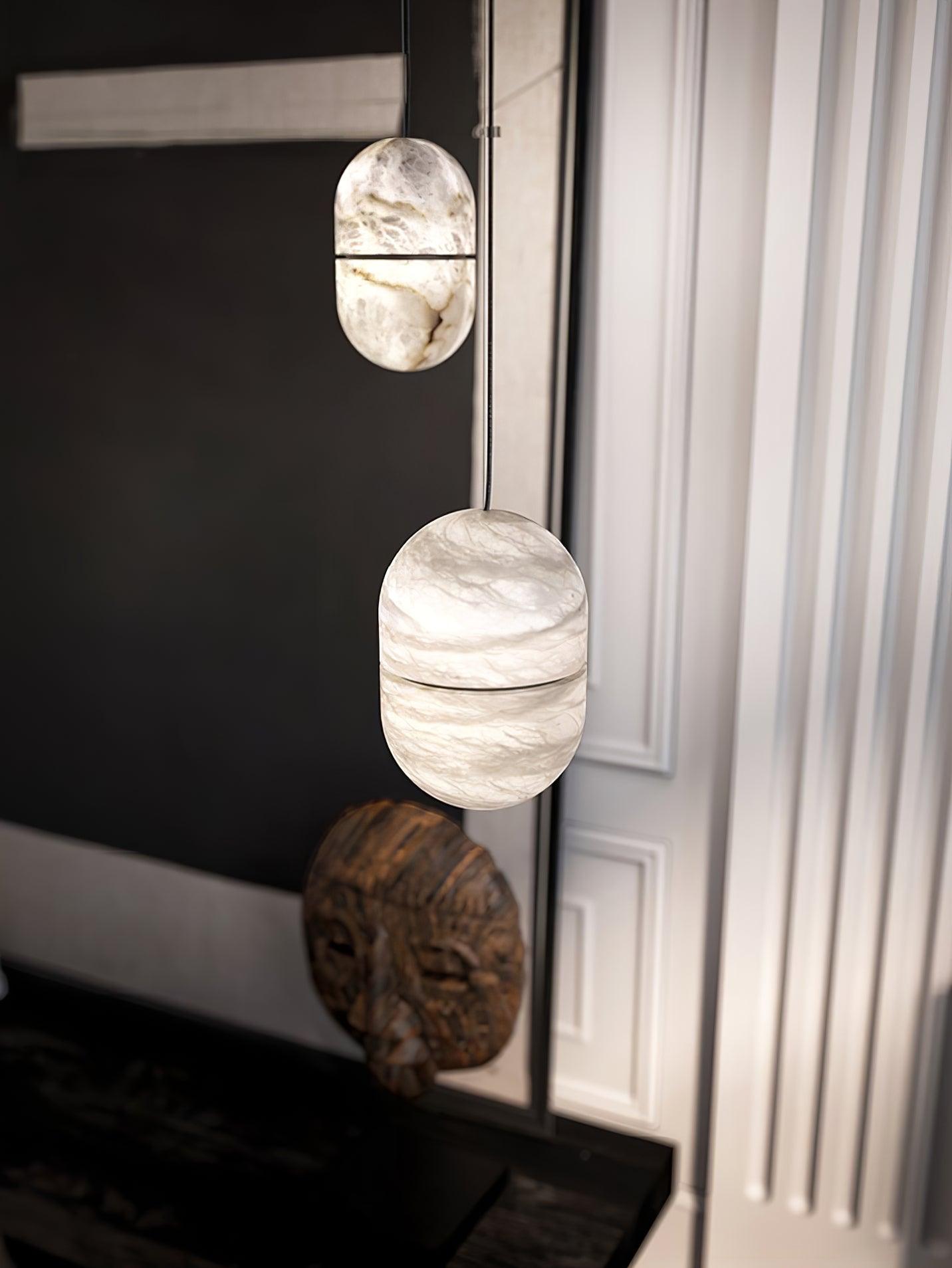 Strata Albâtre Pendentif Lumière Capsule-Forme