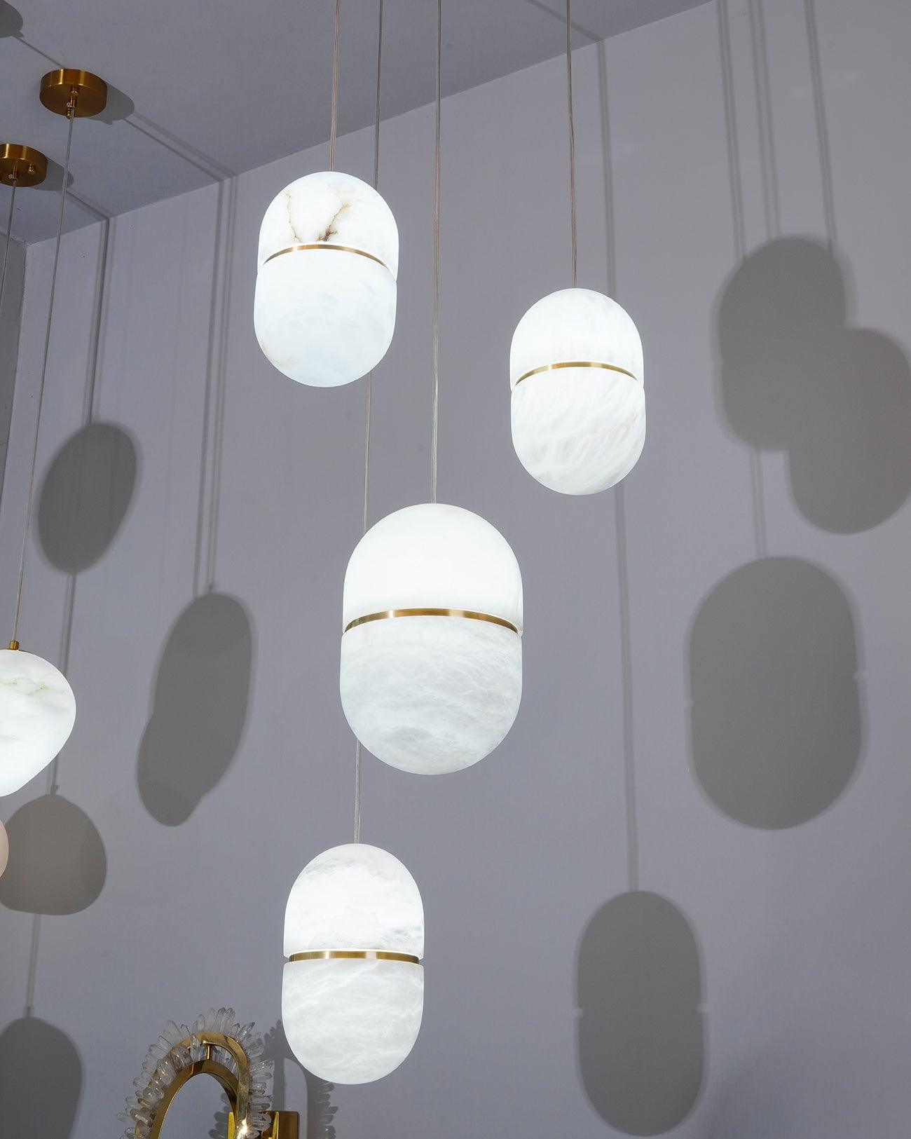 Strata Albâtre Pendentif Lumière Capsule-Forme