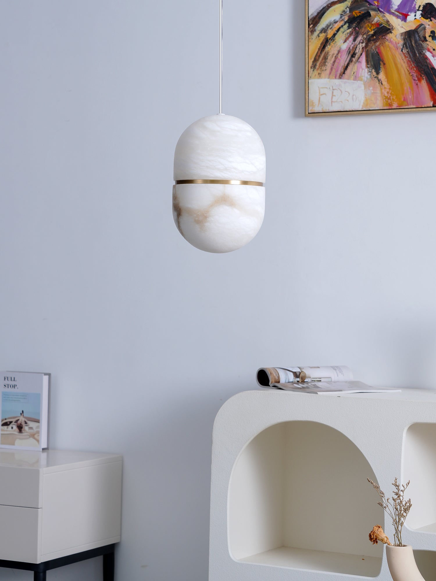 Strata Albâtre Pendentif Lumière Capsule-Forme