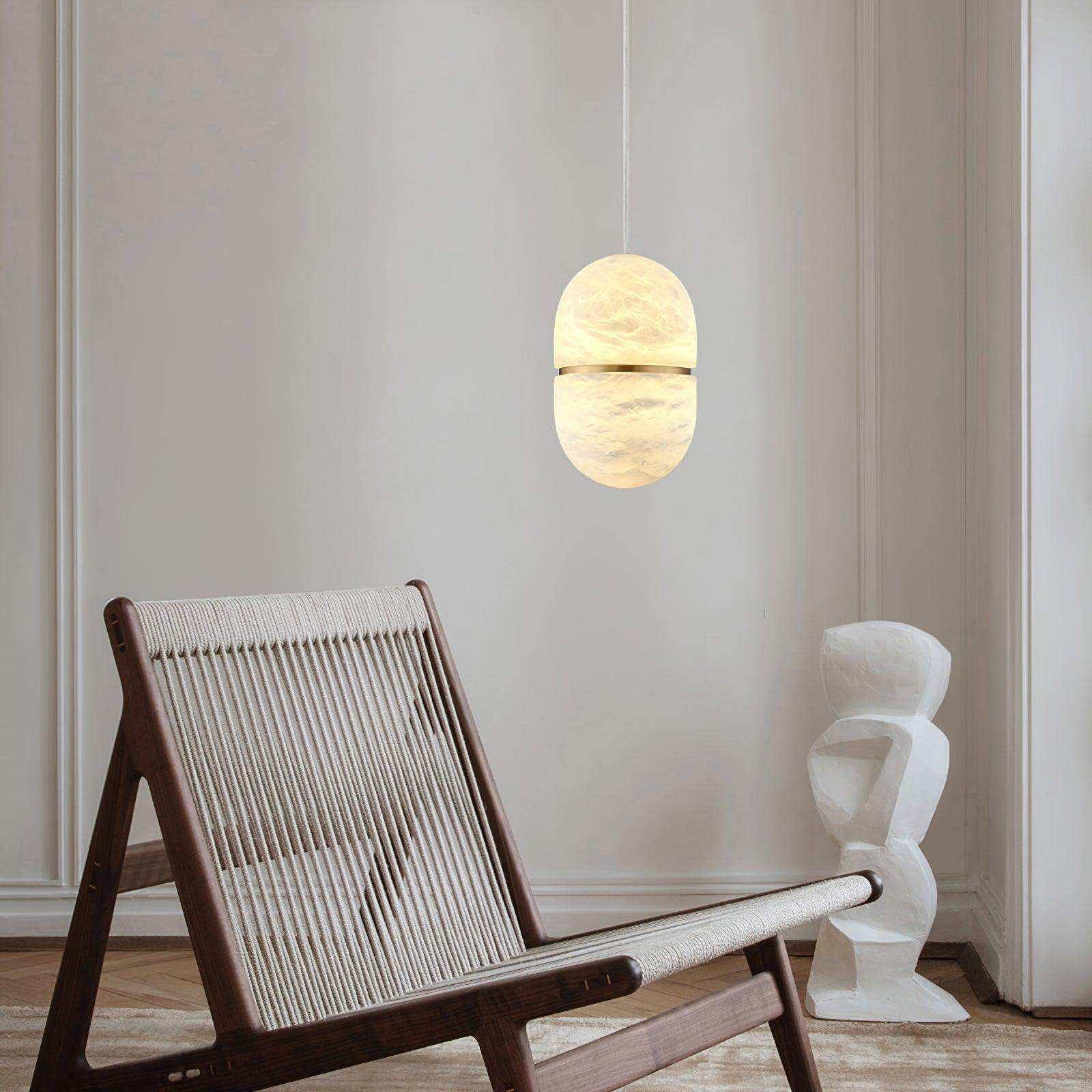 Strata Albâtre Pendentif Lumière Capsule-Forme