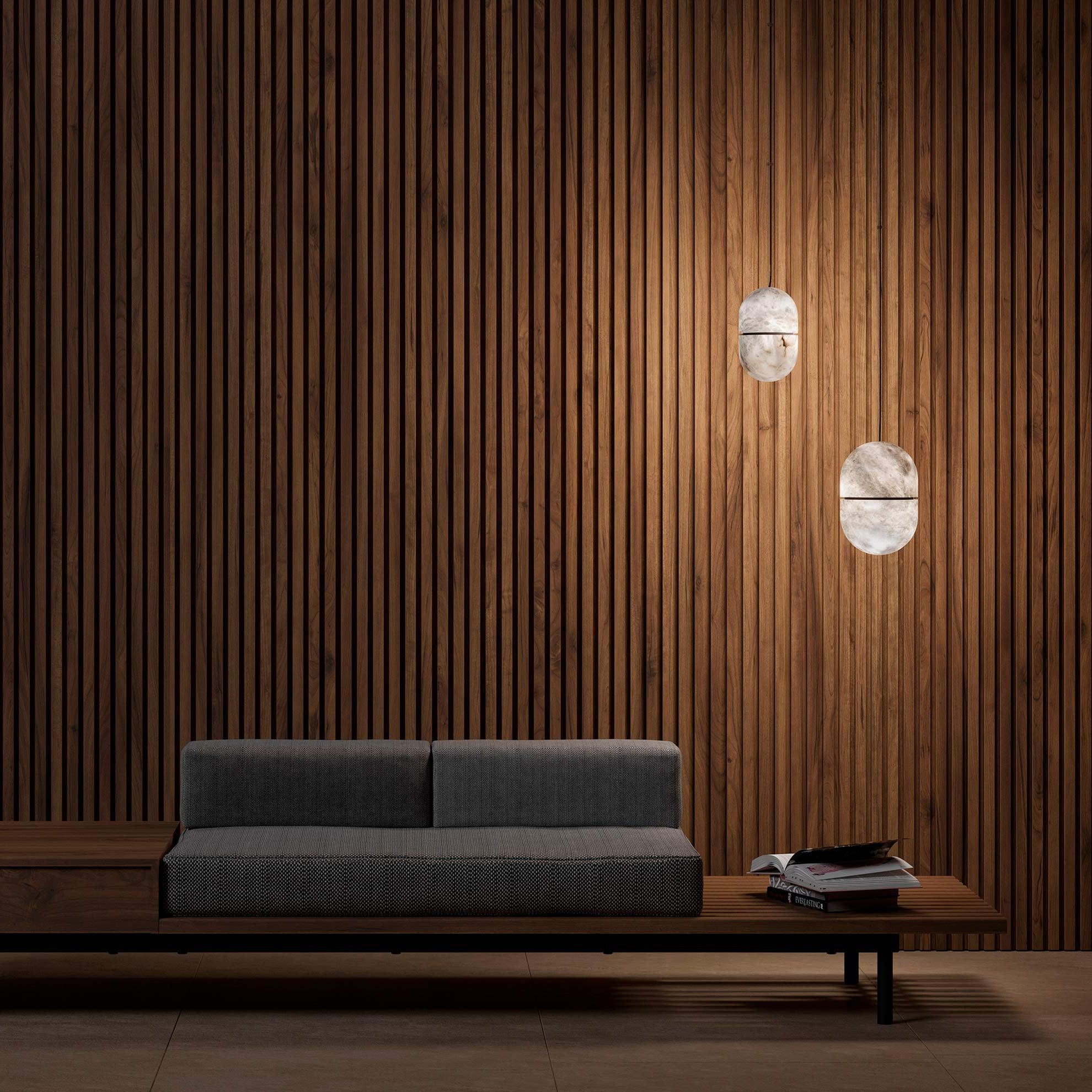 Strata Albâtre Pendentif Lumière Capsule-Forme