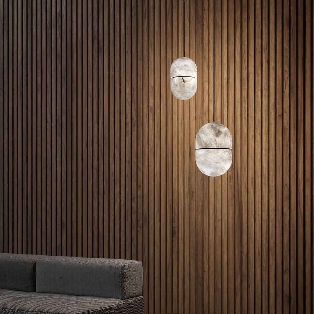 Strata Albâtre Pendentif Lumière Capsule-Forme