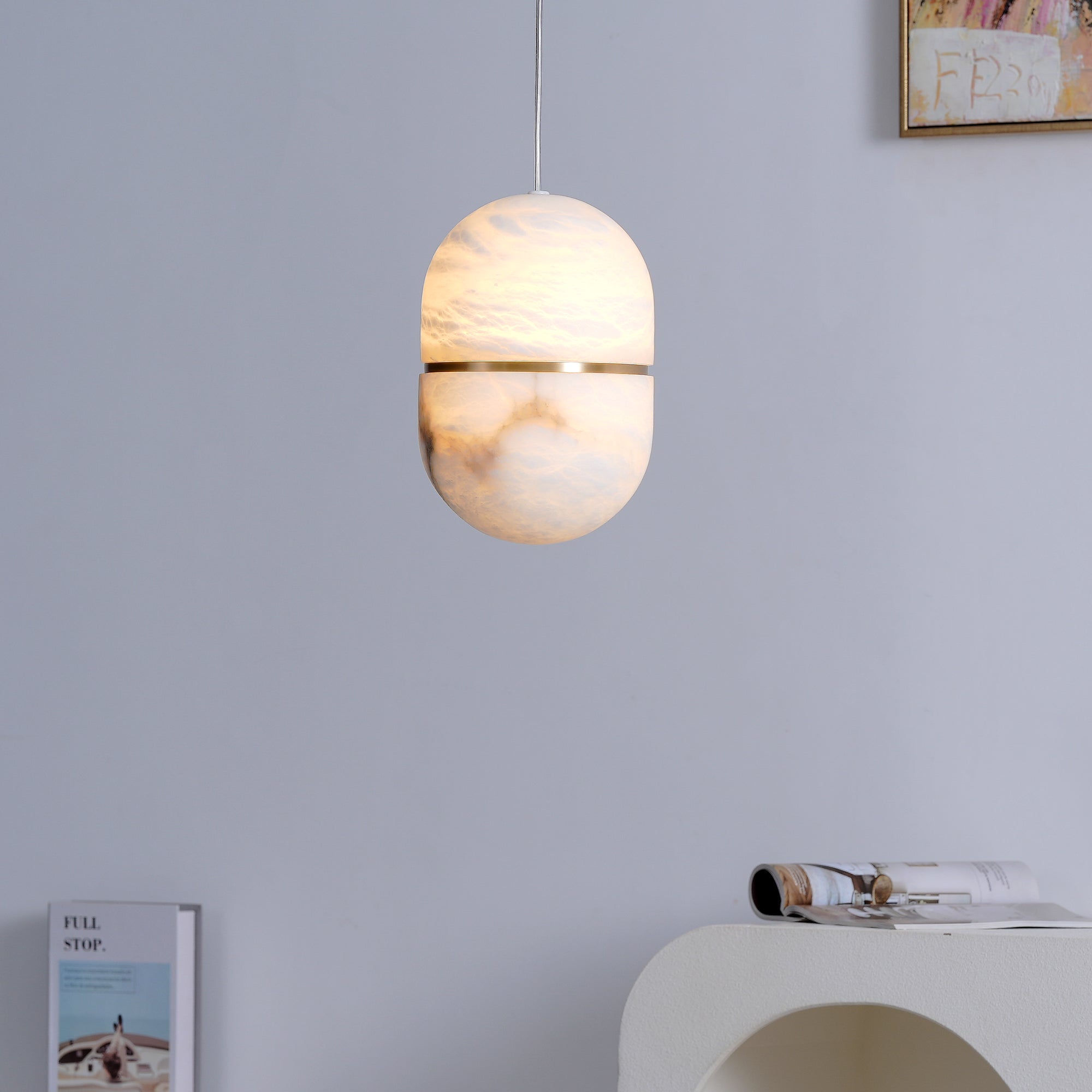 Strata Albâtre Pendentif Lumière Capsule-Forme