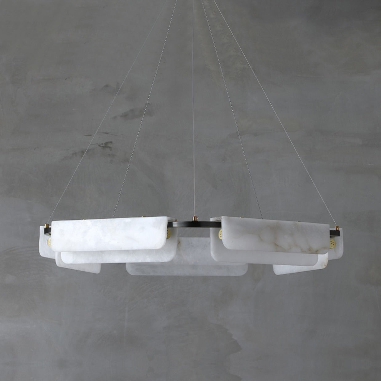Syphaen Lustre Métal Albâtre Luxe Postmoderne
