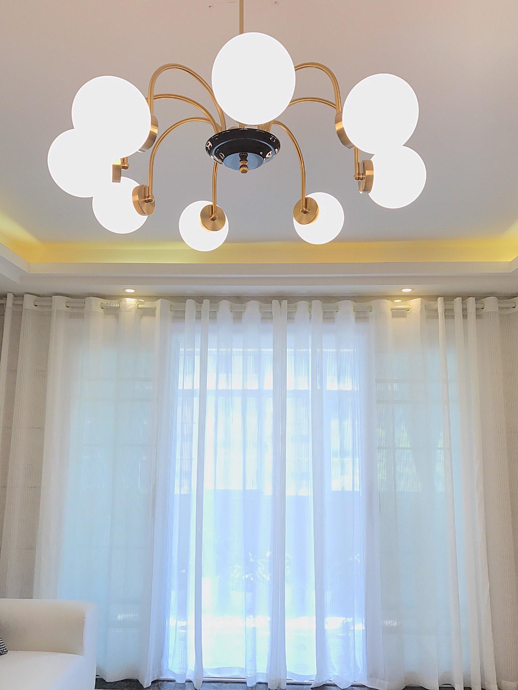 Lustra Lustre Cadre en Tige et Blanc