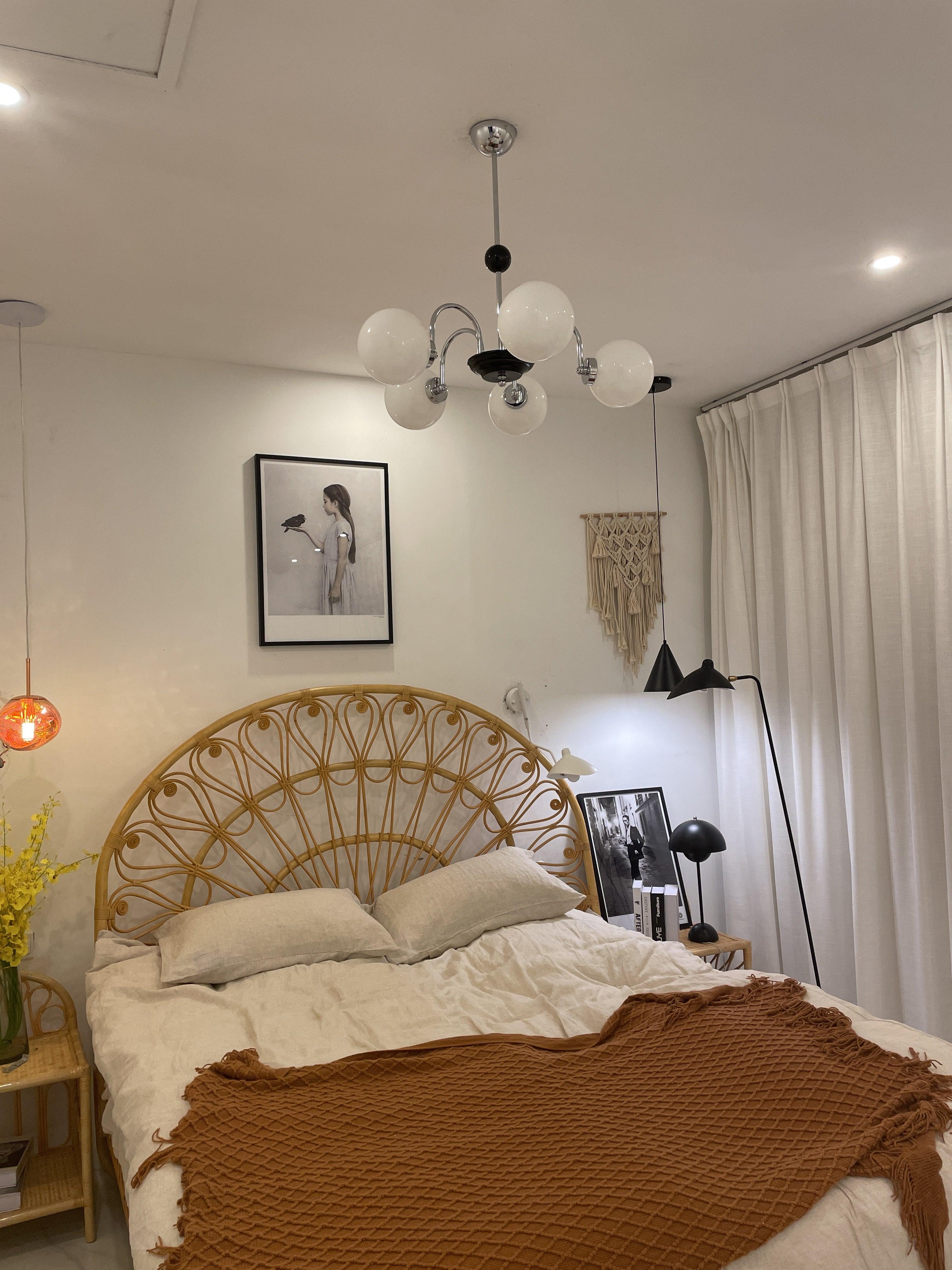 Lustra Lustre Cadre en Tige et Blanc