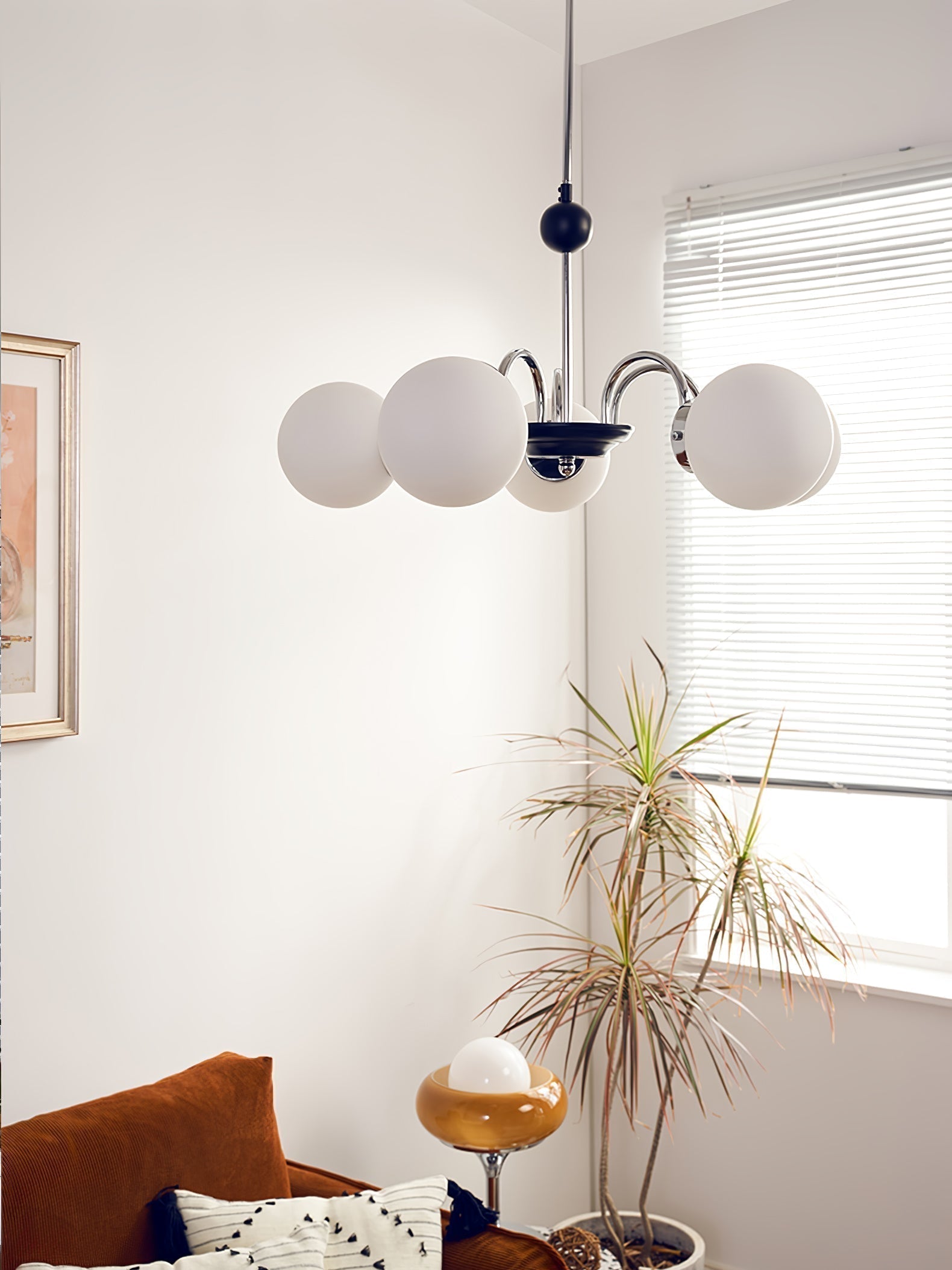 Lustra Lustre Cadre en Tige et Blanc