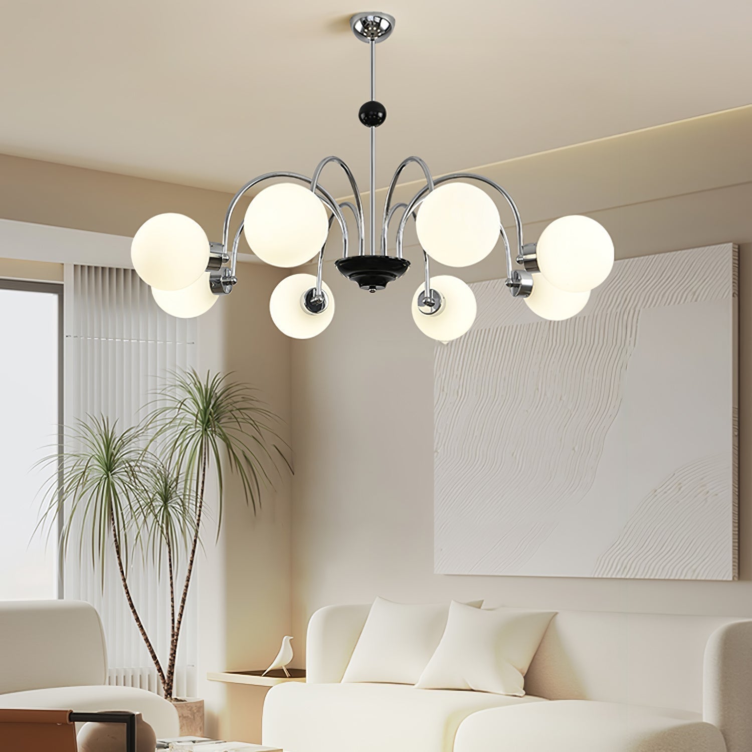 Lustra Lustre Cadre en Tige et Blanc
