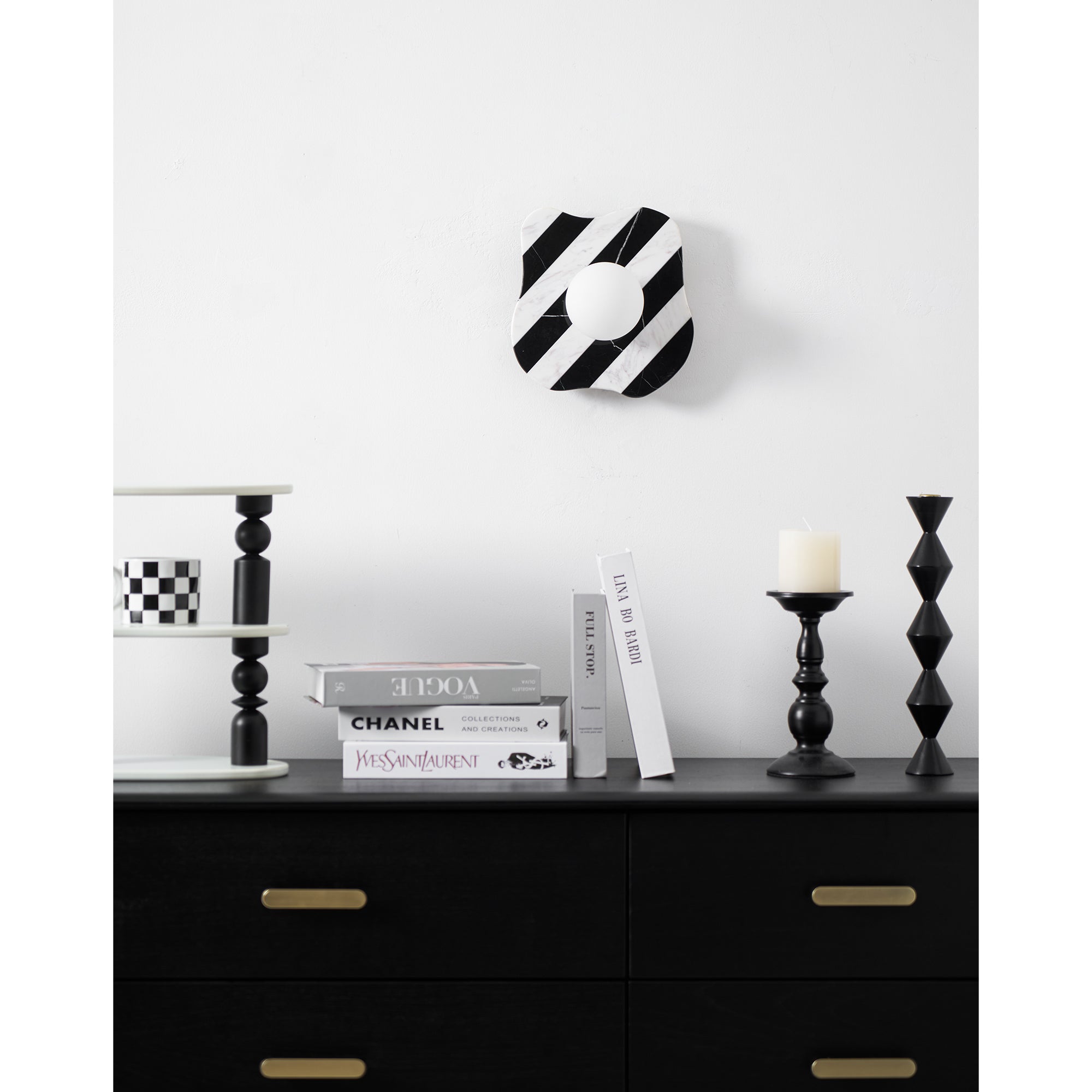 Curinis Applique Murale Marbre Zebra Verre