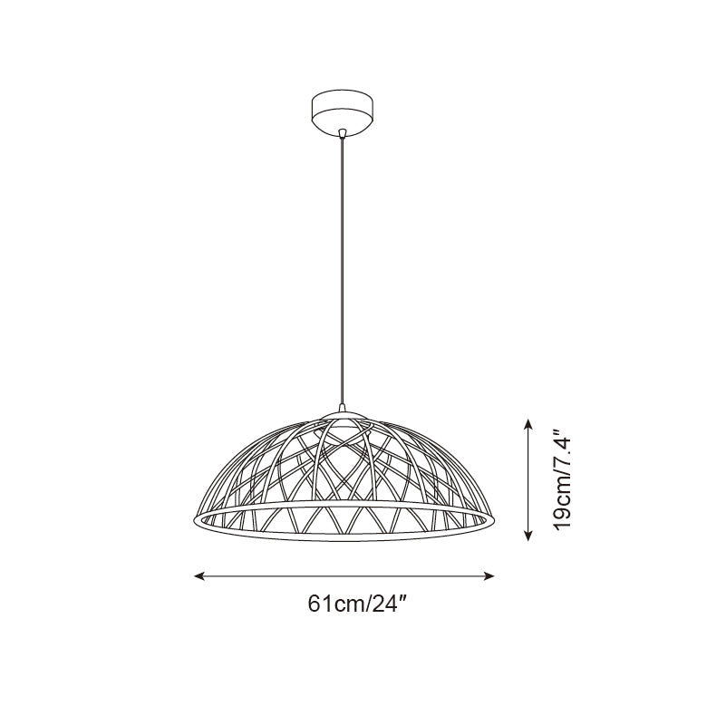 Zeela Suspension Minimaliste Bois et Verre