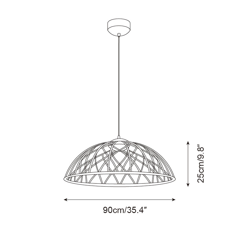 Zeela Suspension Minimaliste Bois et Verre
