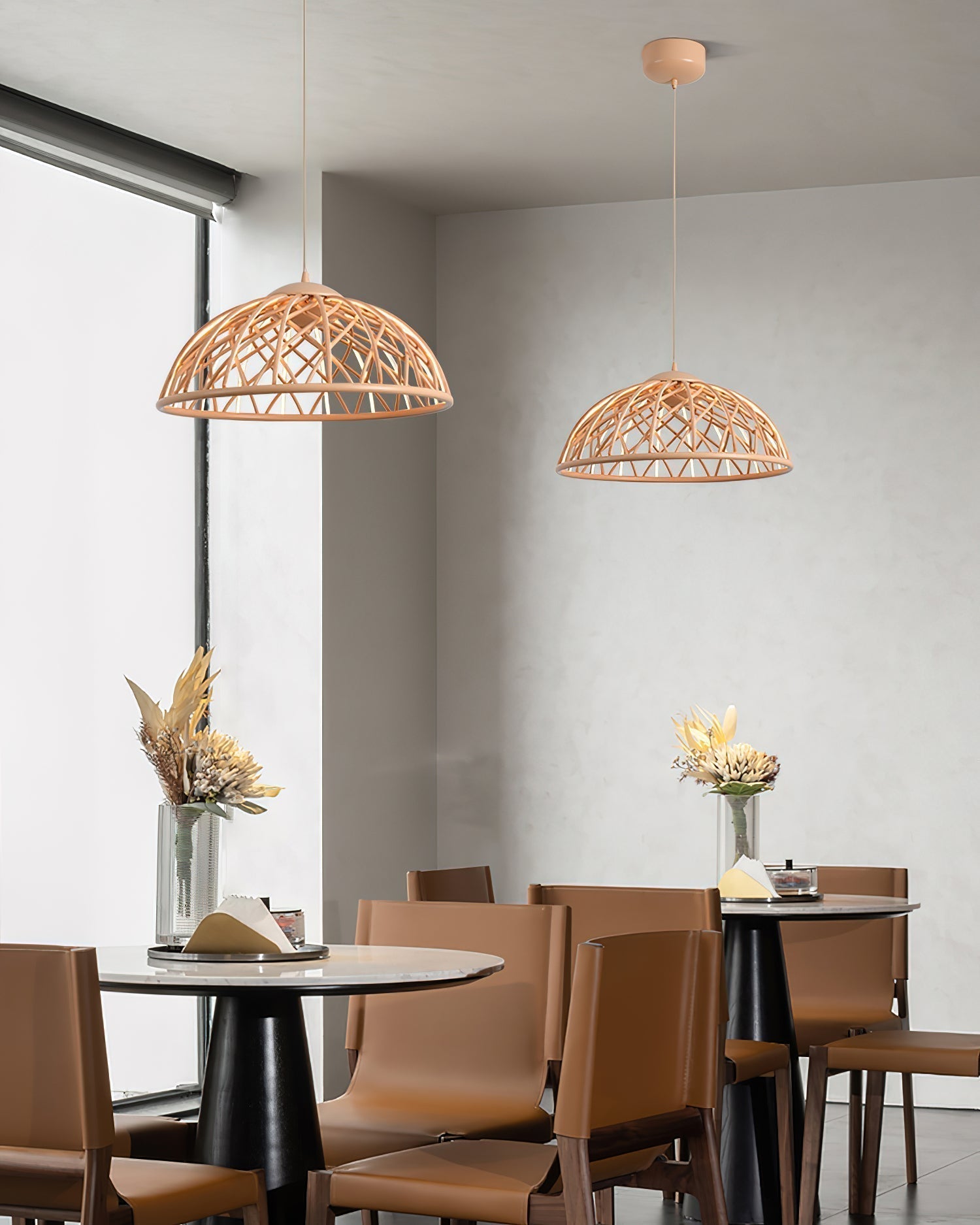 Zeela Suspension Minimaliste Bois et Verre