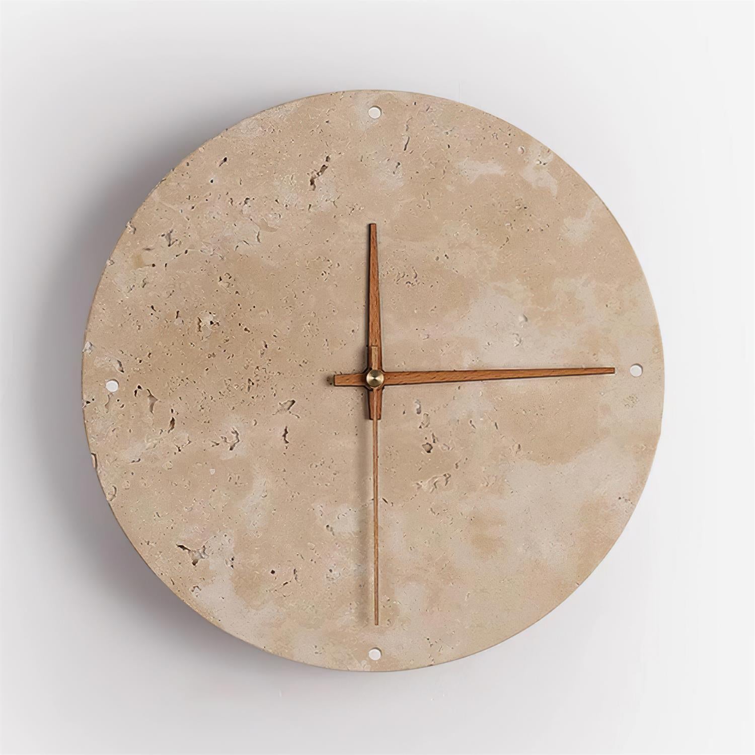 Drift Applique Murale Horloge Travertin
