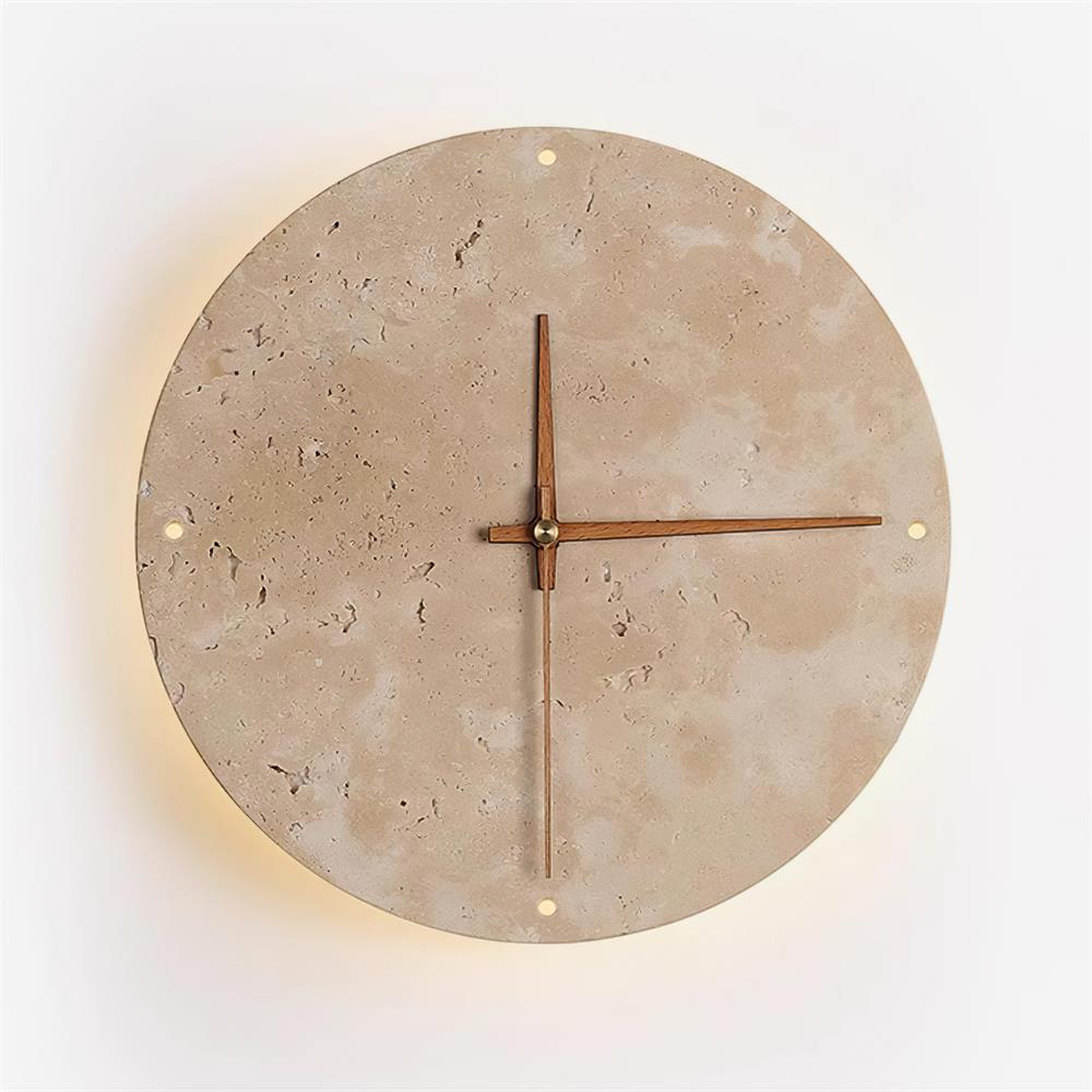 Drift Applique Murale Horloge Travertin