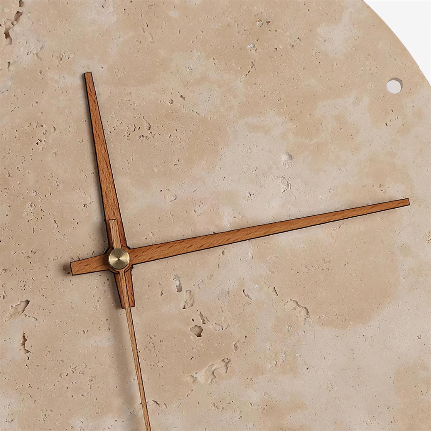 Drift Applique Murale Horloge Travertin