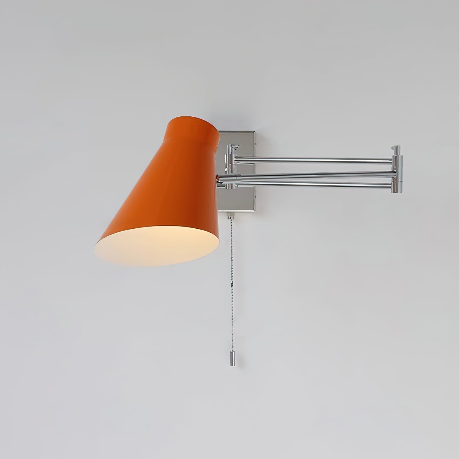 Virelli Applique Murale Bras Pivotant Chrome Orange Ajustable Industriel