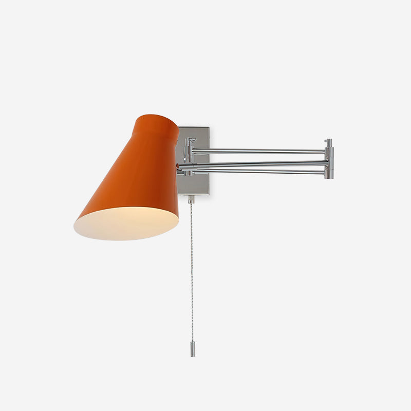Virelli Applique Murale Bras Pivotant Chrome Orange Ajustable Industriel
