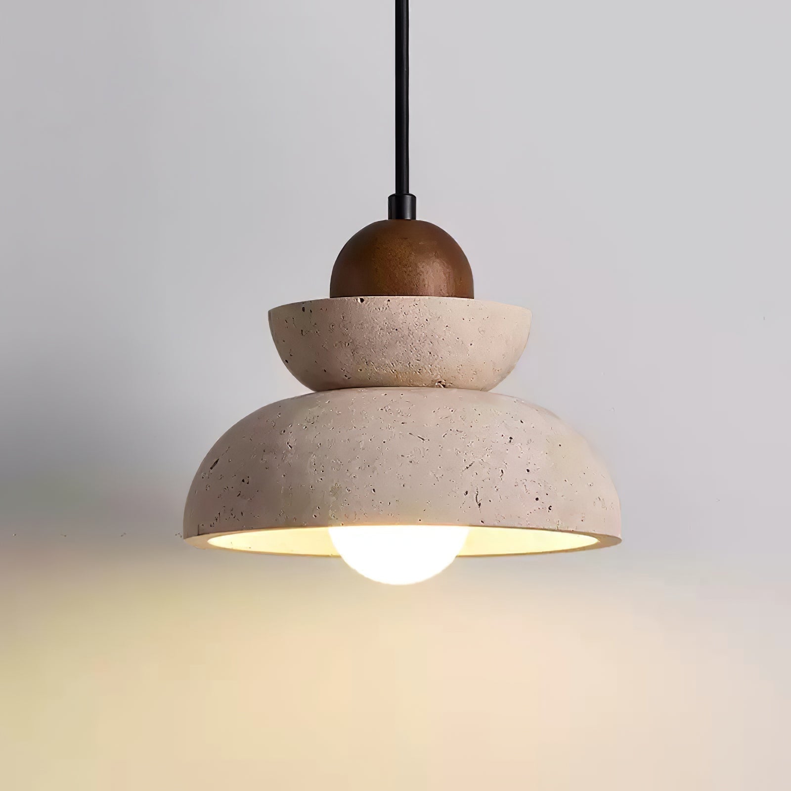 Zophaos Étagé-Cloche Travertin Pendentif Lumière
