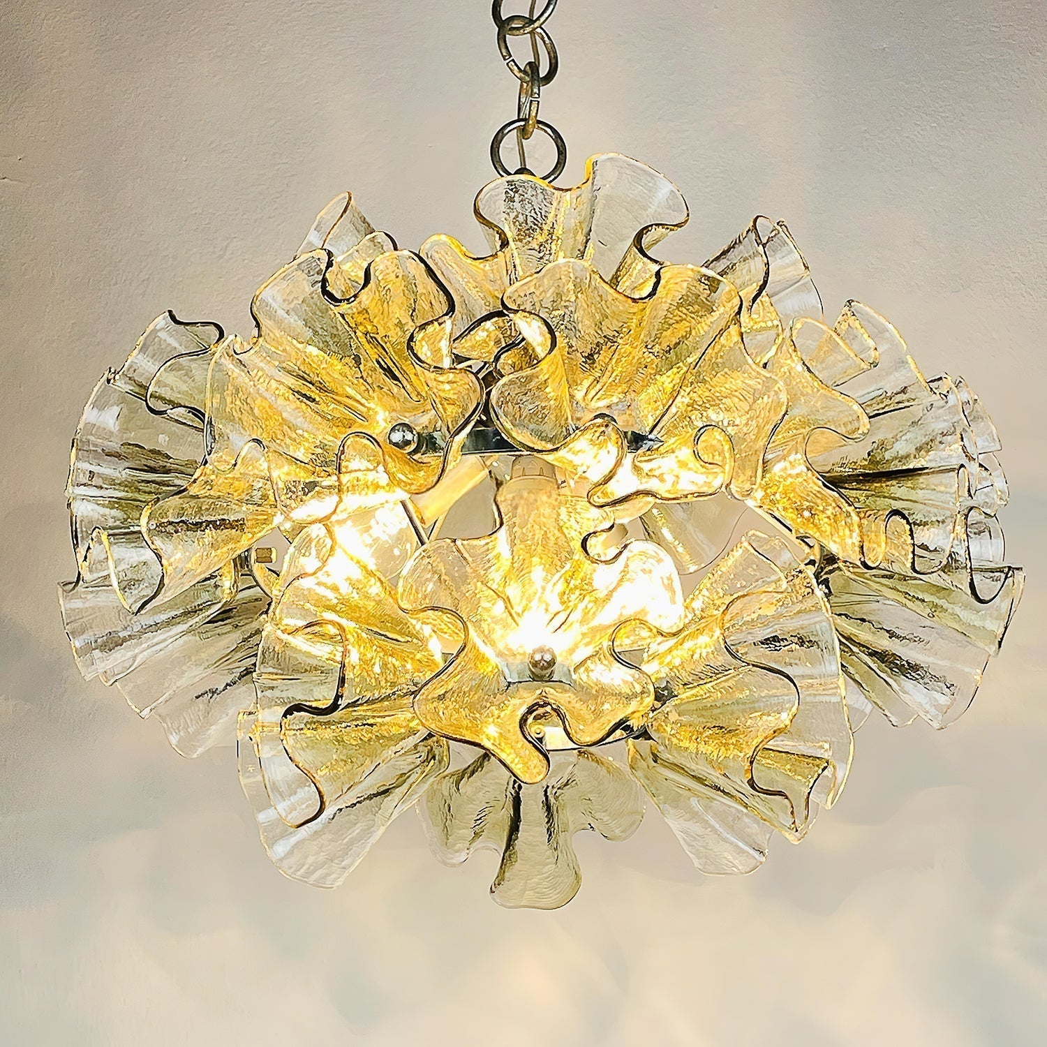 Zerelle Suspension Verre Froncé Fleur