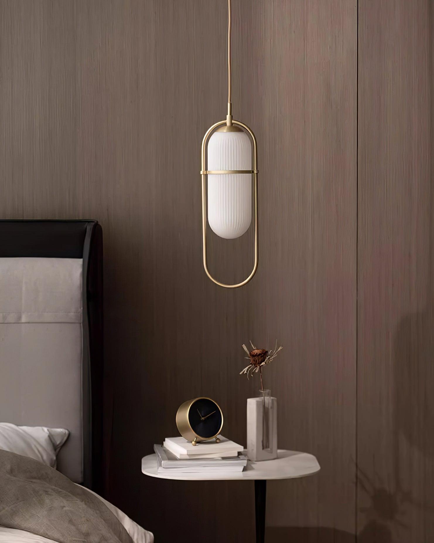 Zesta Lampe Suspendue Verre Rainuré Minimaliste