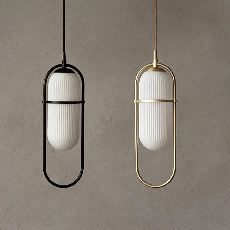 Zesta Lampe Suspendue Verre Rainuré Minimaliste