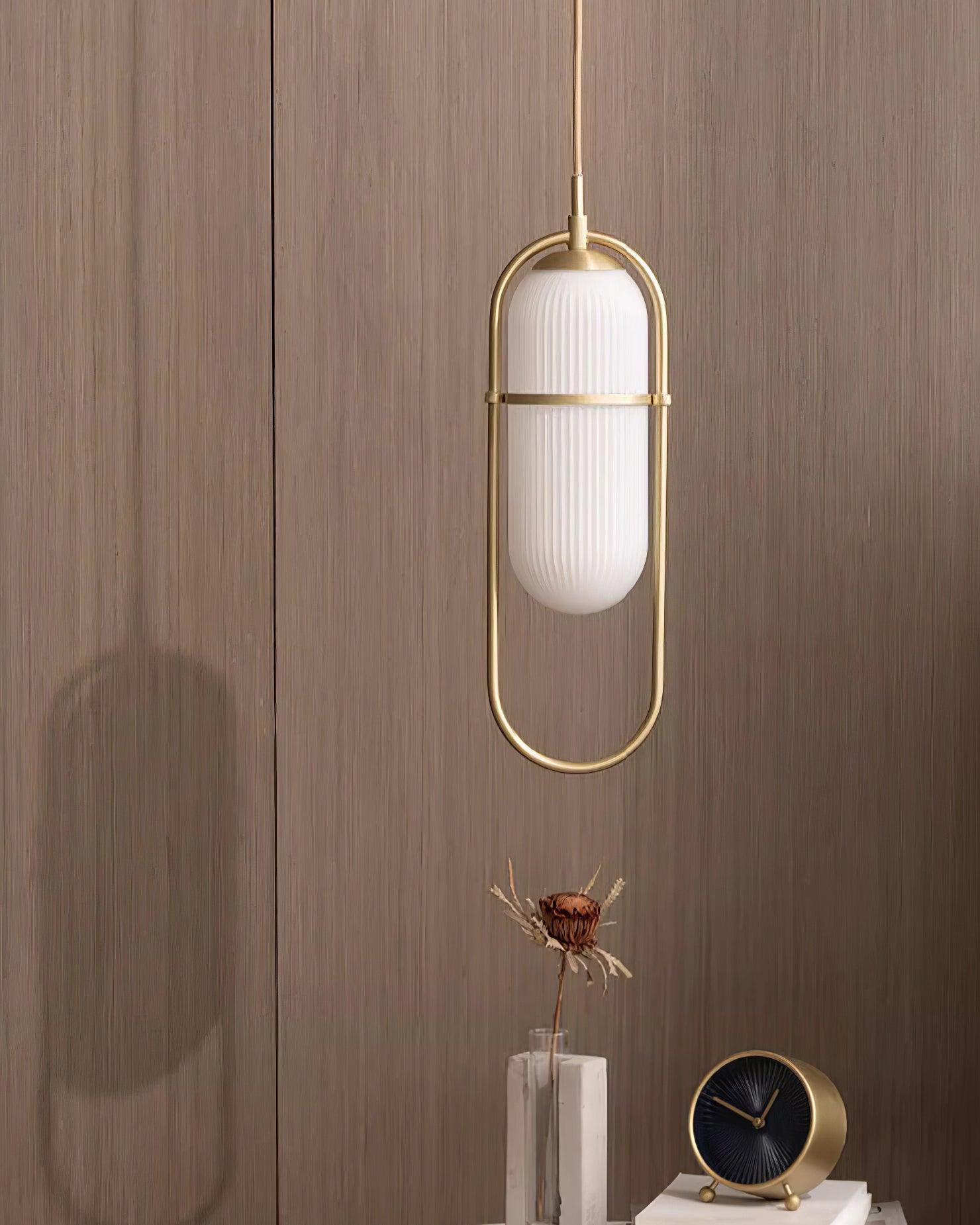 Zesta Lampe Suspendue Verre Rainuré Minimaliste