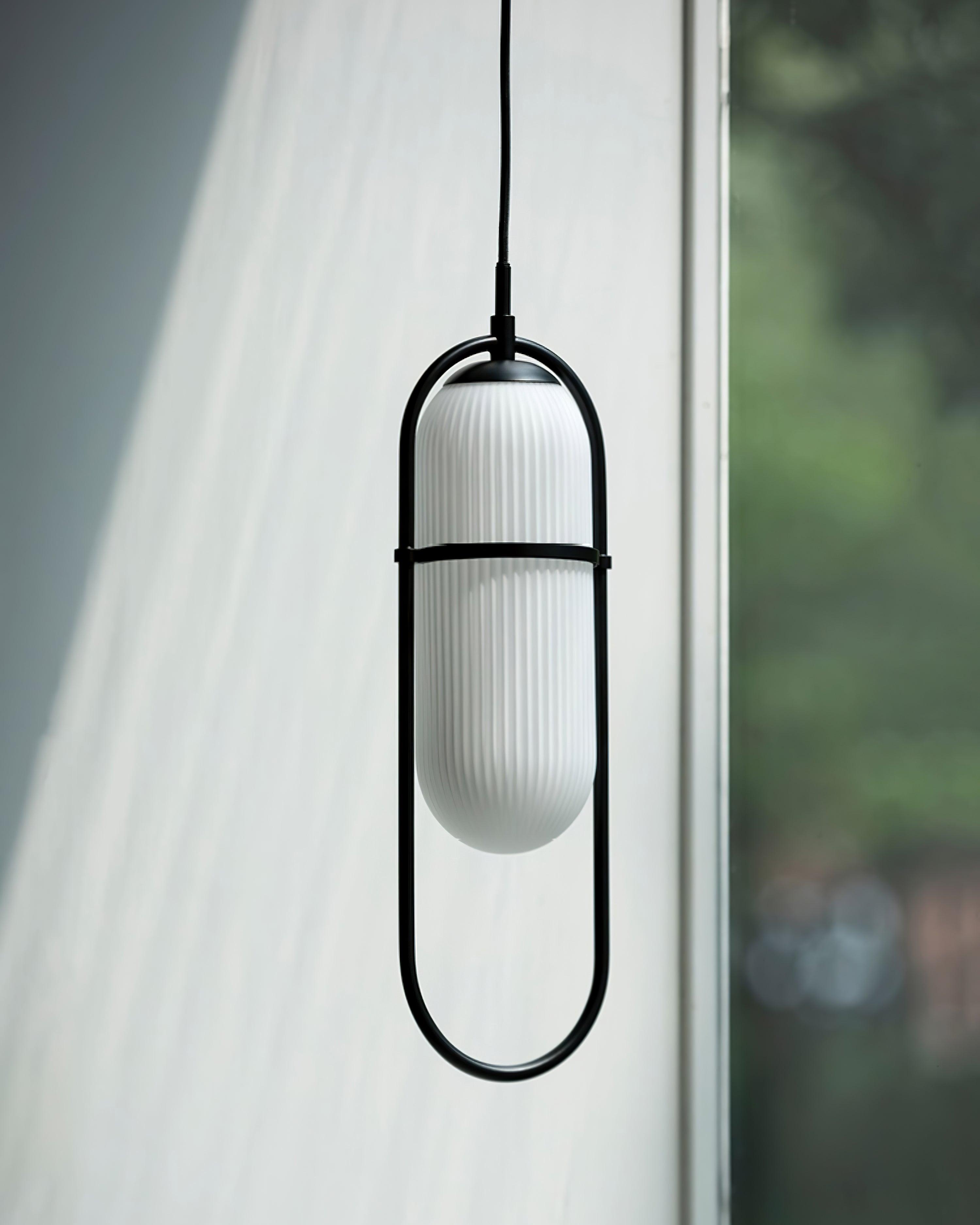 Zesta Lampe Suspendue Verre Rainuré Minimaliste