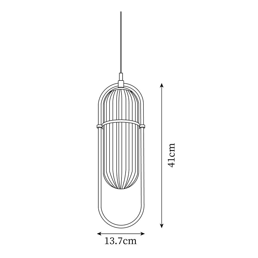 Zesta Lampe Suspendue Verre Rainuré Minimaliste