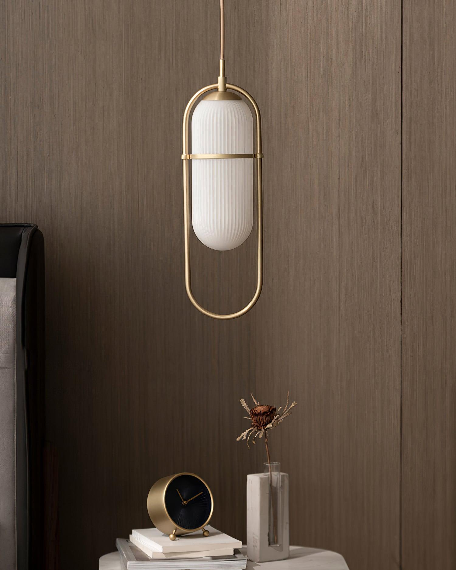 Zesta Lampe Suspendue Verre Rainuré Minimaliste