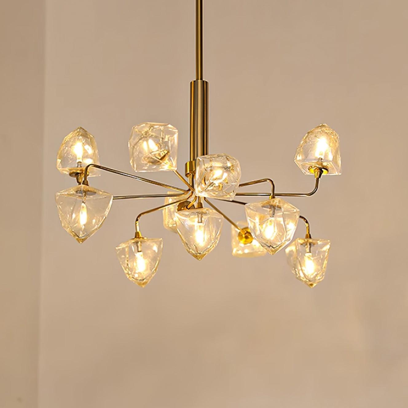 Zevin Lustre Abat-jours en Verre Facetté Bras en Laiton Artisanal