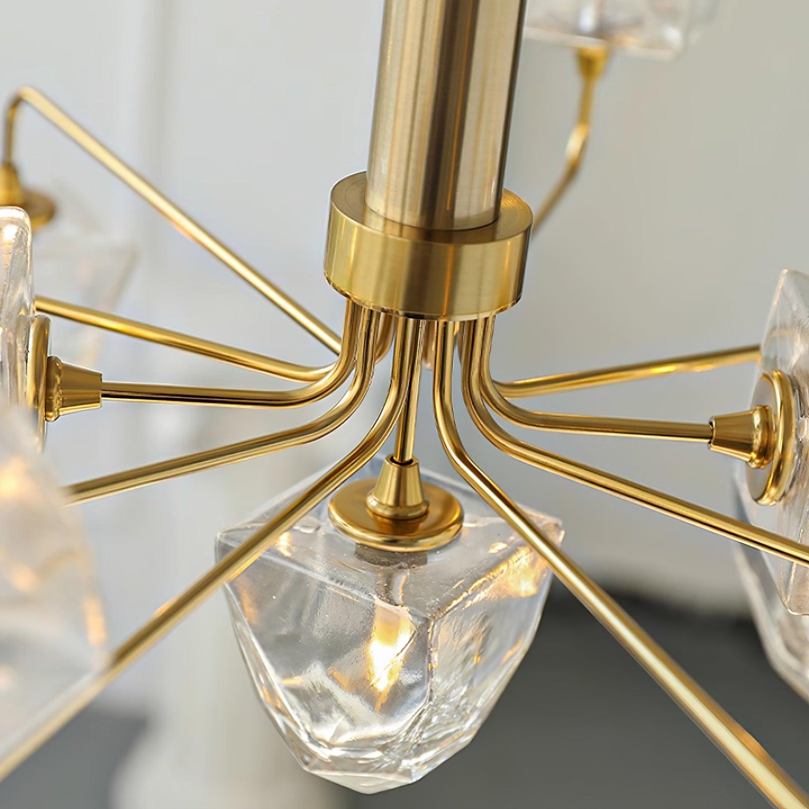 Zevin Lustre Abat-jours en Verre Facetté Bras en Laiton Artisanal