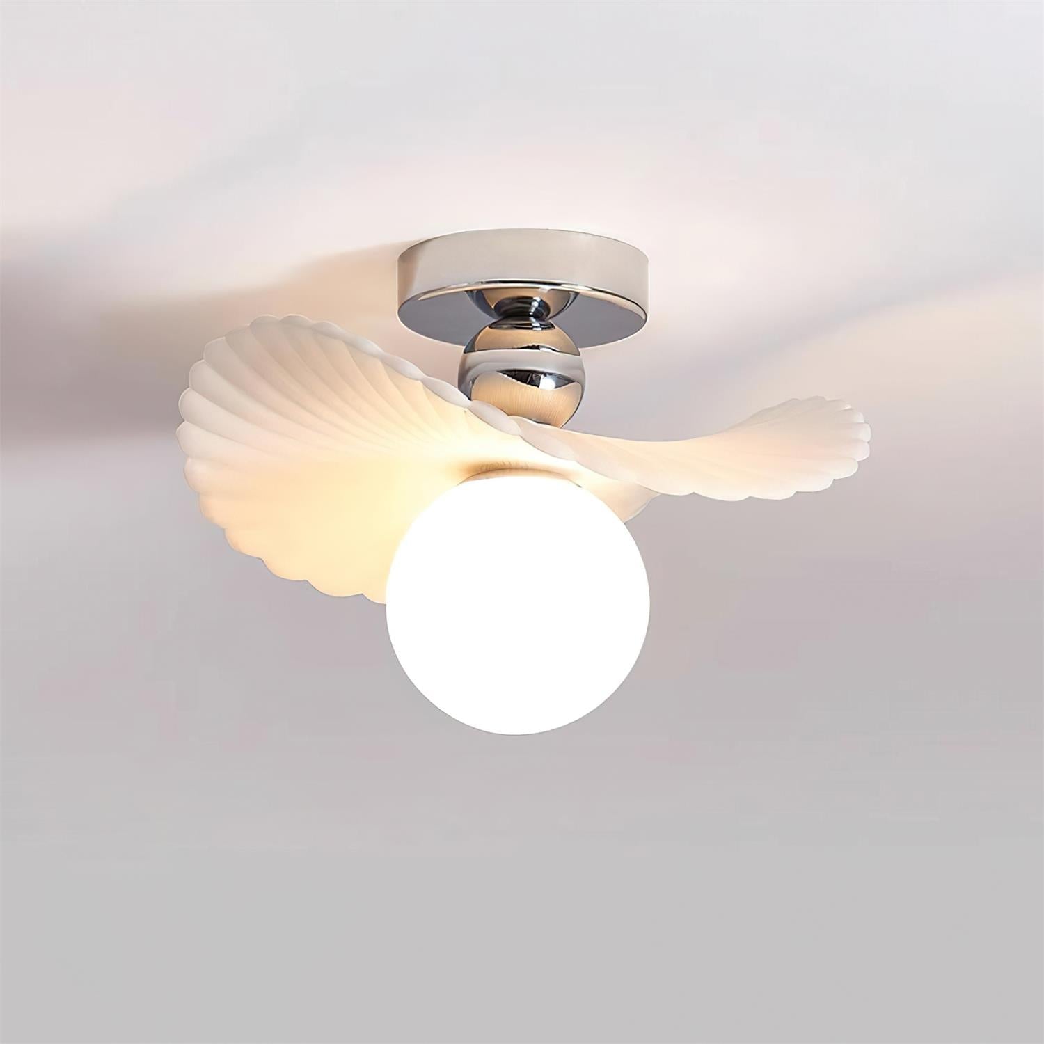 Ilyon Lampe Plafonnier Moderne à Abat-Jour Givré à Ailes