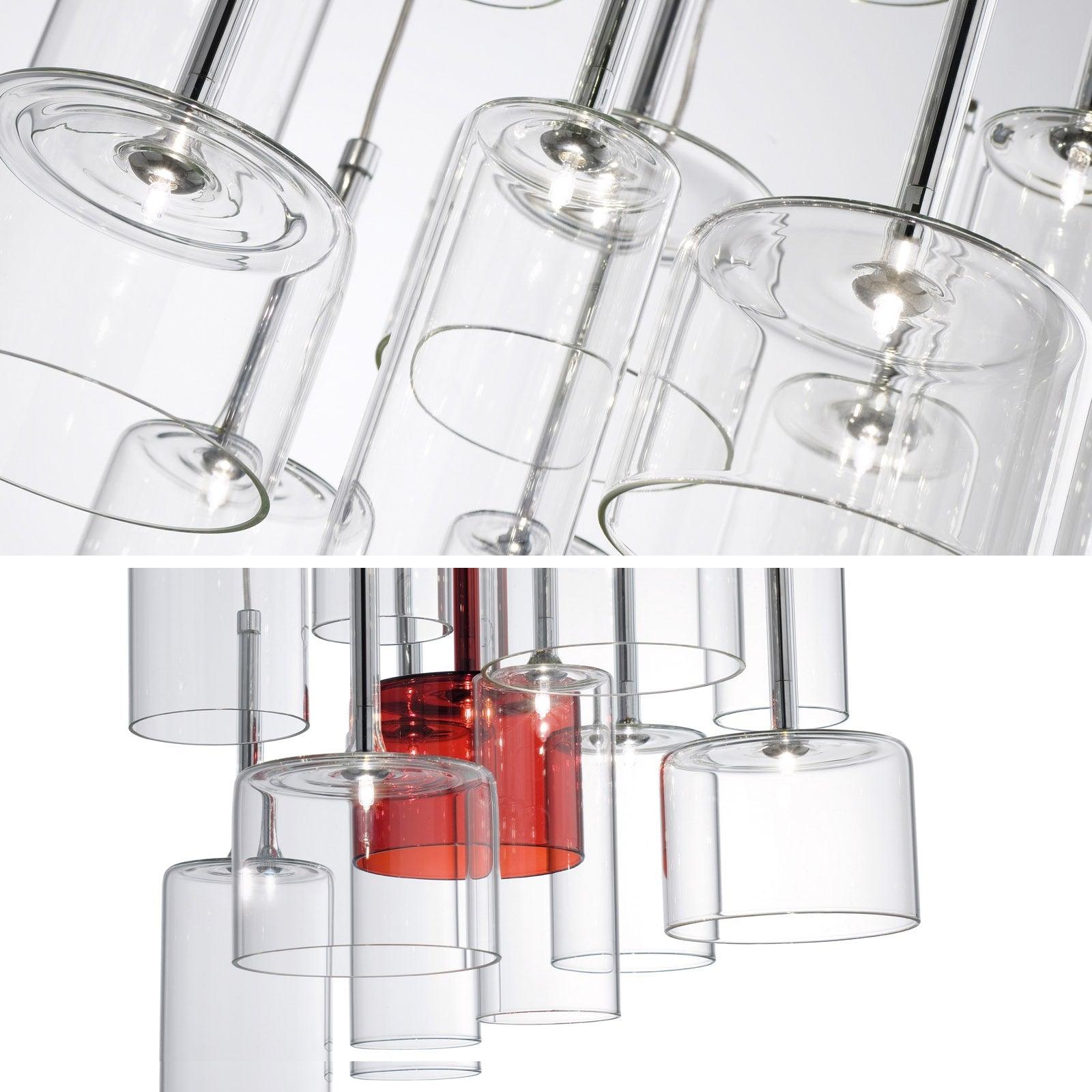 Zonia Lustre Disposition de Cylindres en Verre Chrome