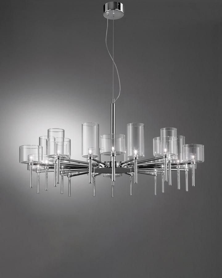 Zonia Lustre Disposition de Cylindres en Verre Chrome