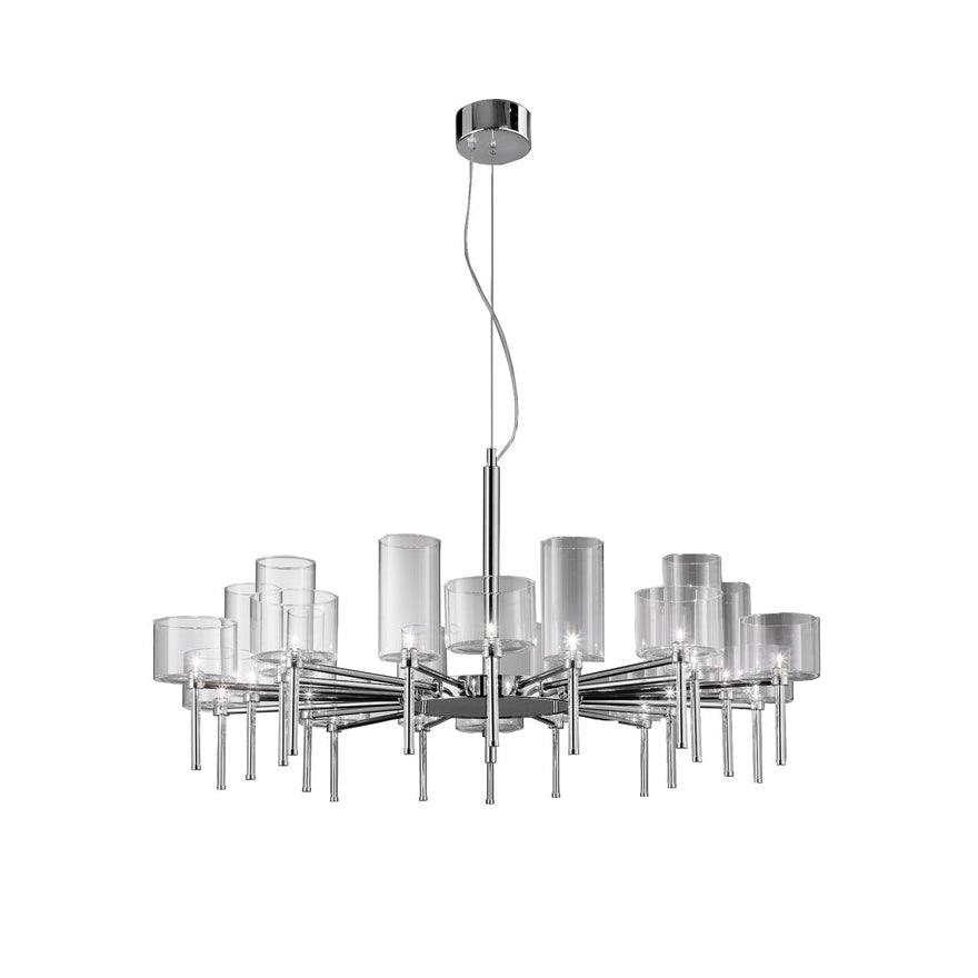 Zonia Lustre Disposition de Cylindres en Verre Chrome