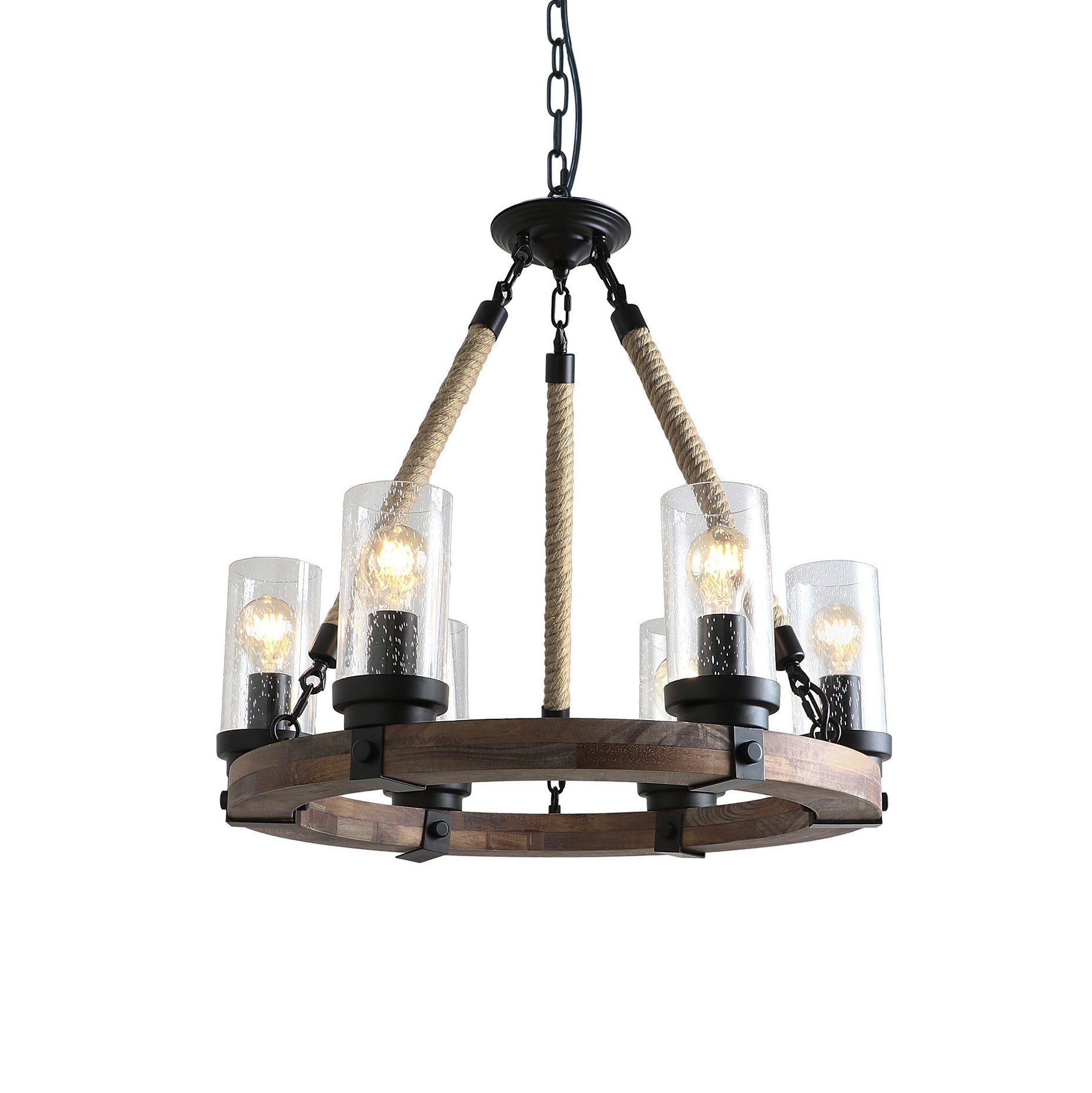 Zomiria Lustre Industriel Vintage Roue De Chariot En Bois