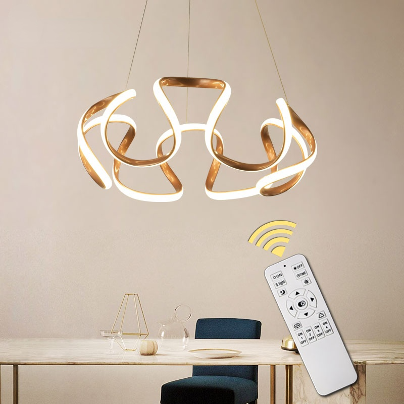 Clyra Suspension Linéaire Moderne Doré/Café/Gris. Salon