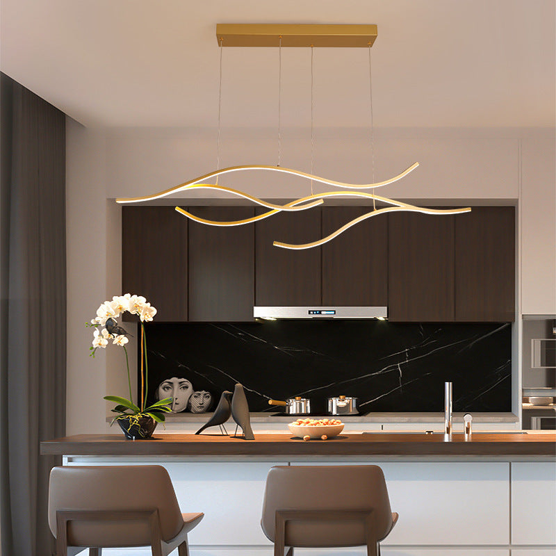 Nayel Luminaires Suspension linéaire. LED Noir/Or. Salon
